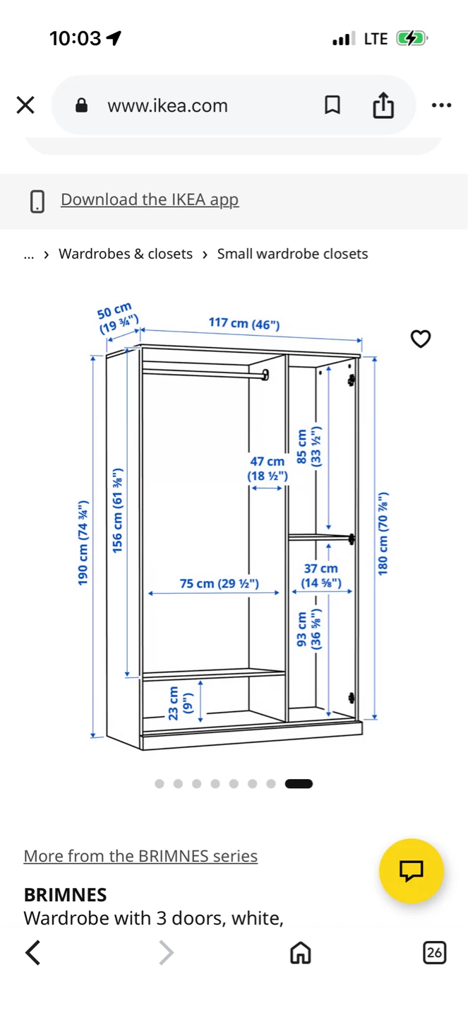 IKEA BRIMNES Wardrobe with 3 Doors - photo 4