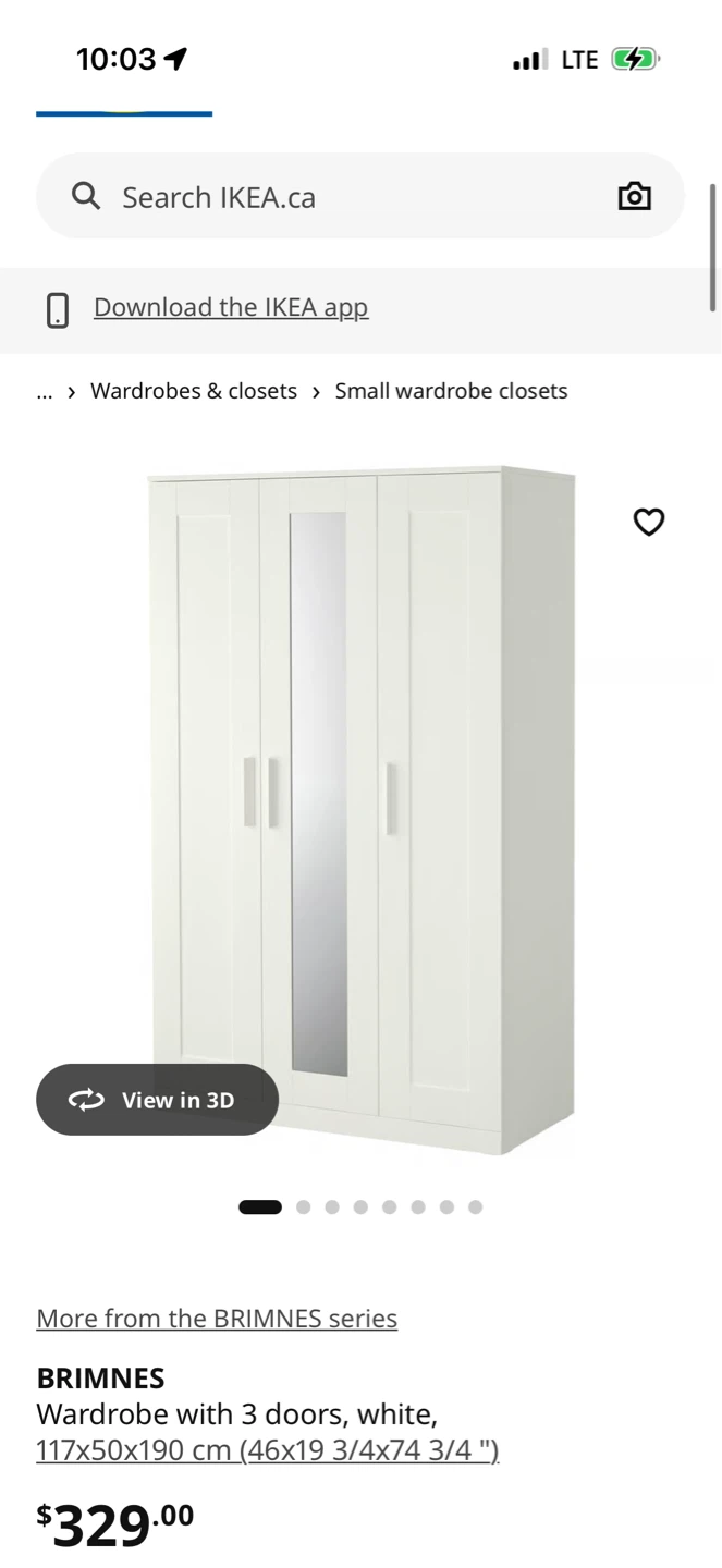 IKEA BRIMNES Wardrobe with 3 Doors