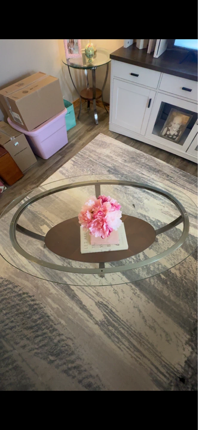 Glass top coffee table and end tables