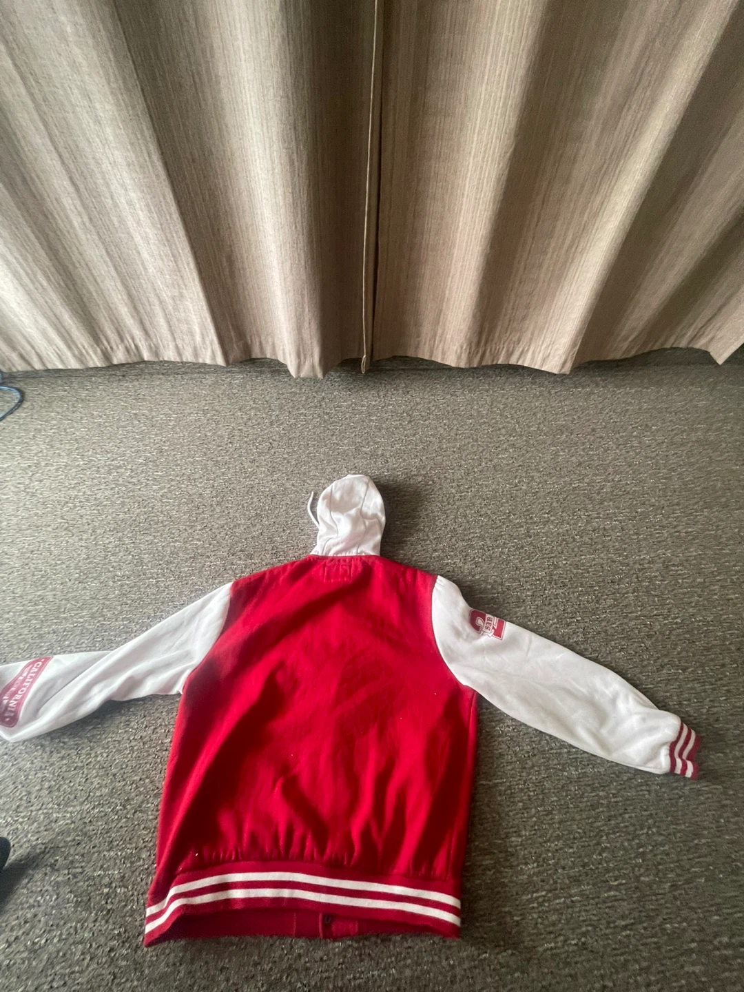 Red and White Letterman Jacket Hoodie - photo 2