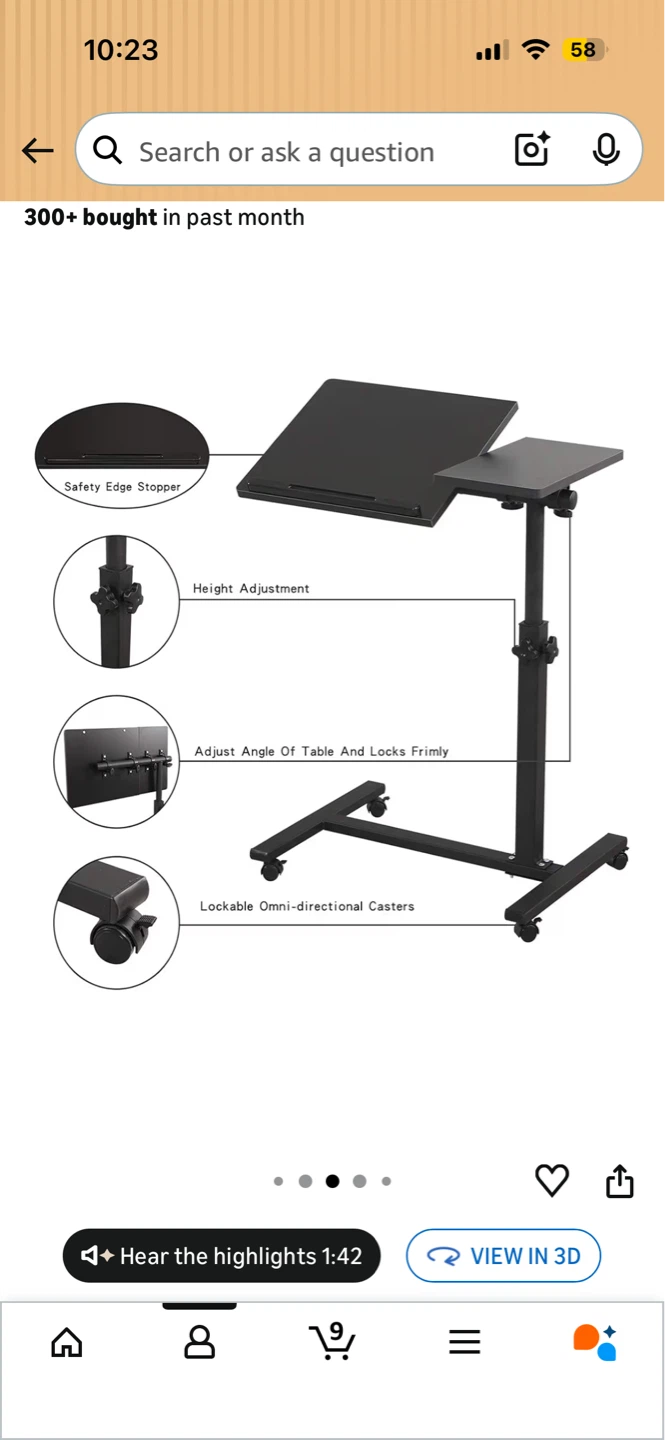 (Free) Adjustable Rolling Laptop Desk (pick up 4/16th) - photo 4