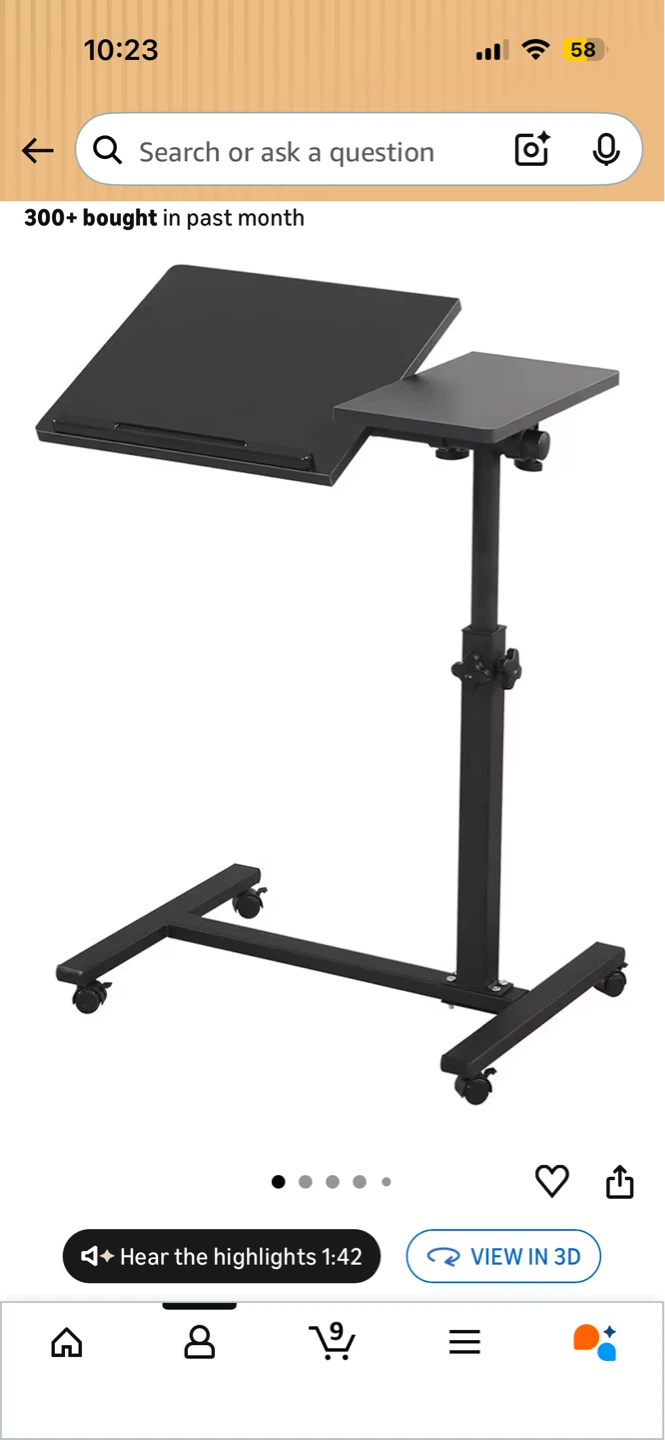 (Free) Adjustable Rolling Laptop Desk (pick up 4/16th) - photo 3