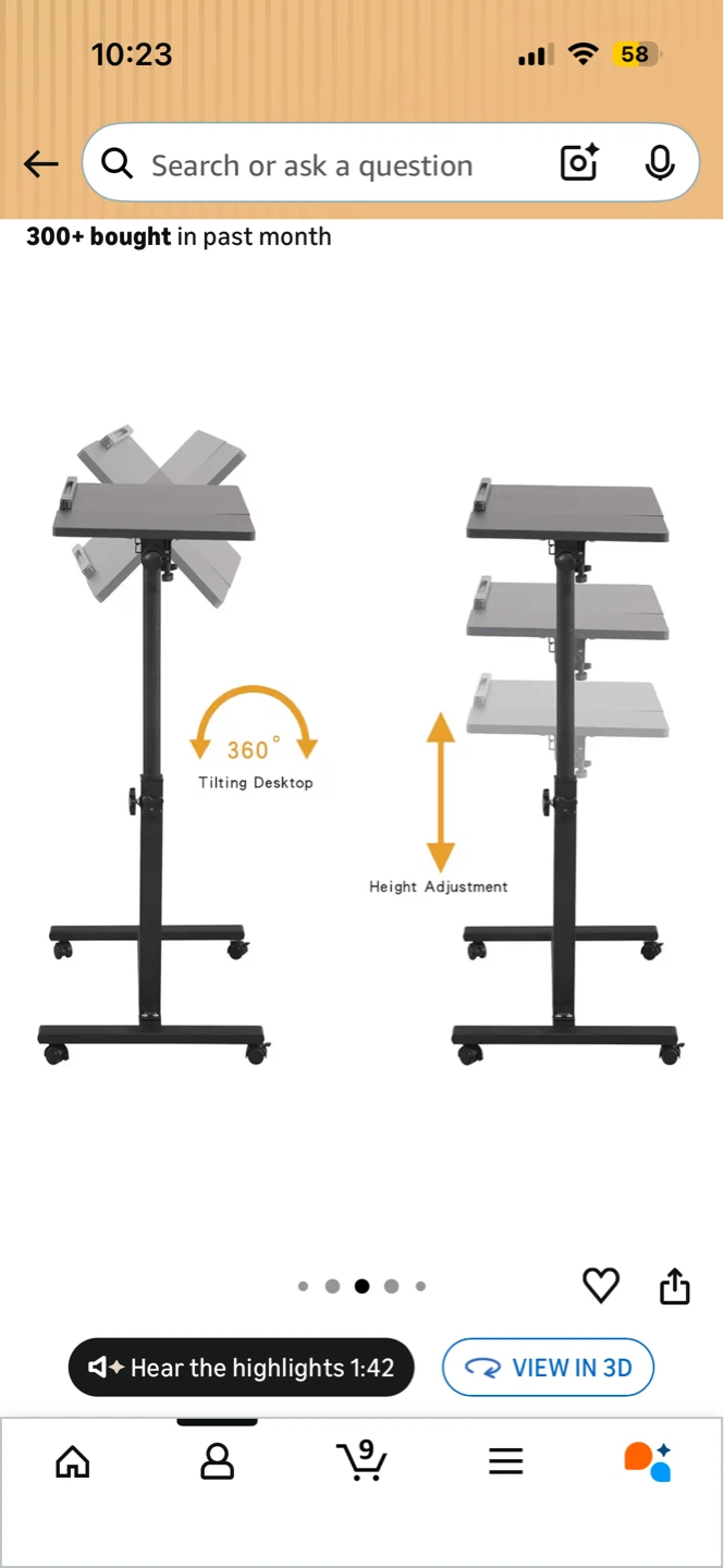 (Free) Adjustable Rolling Laptop Desk (pick up 4/16th) - photo 5