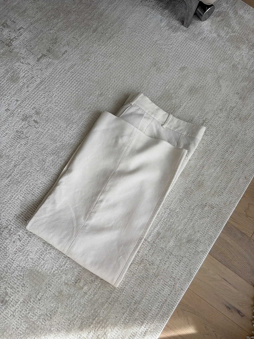 Zara High Waisted Wide Leg Pants Cream Size S - photo 5