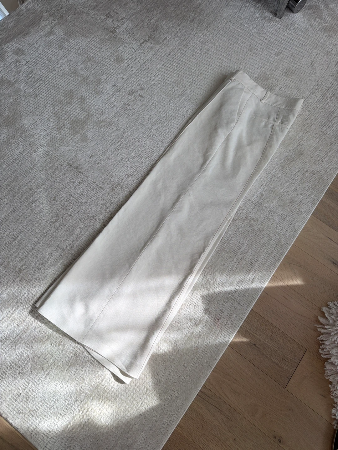 Zara High Waisted Wide Leg Pants Cream Size S - photo 4