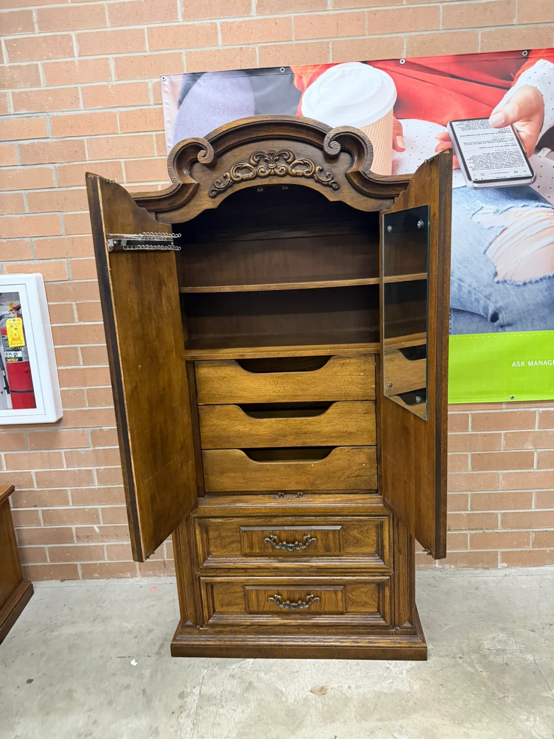 Wooden Armoire with Drawers - photo 2