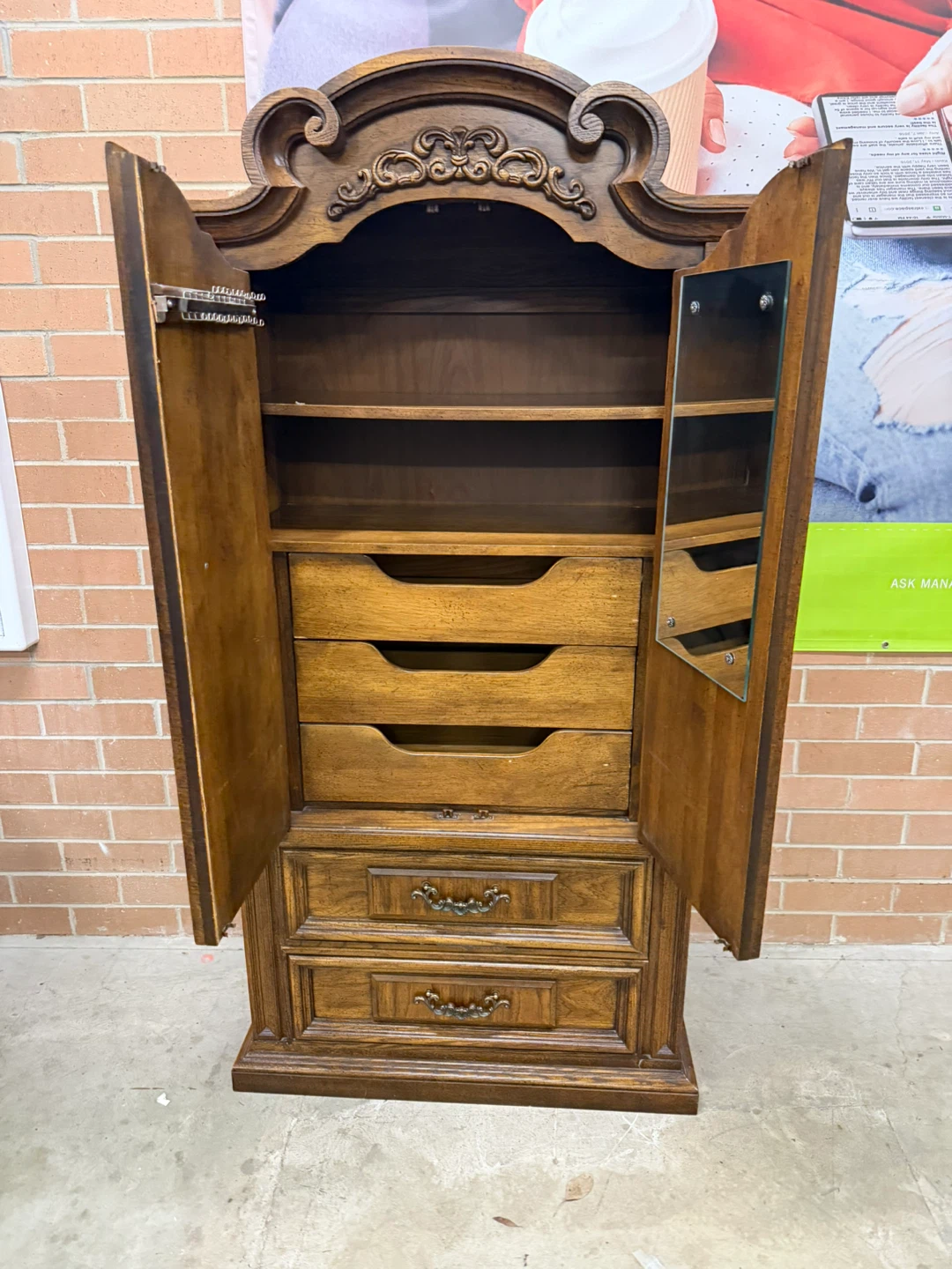 Wooden Armoire with Drawers - photo 5