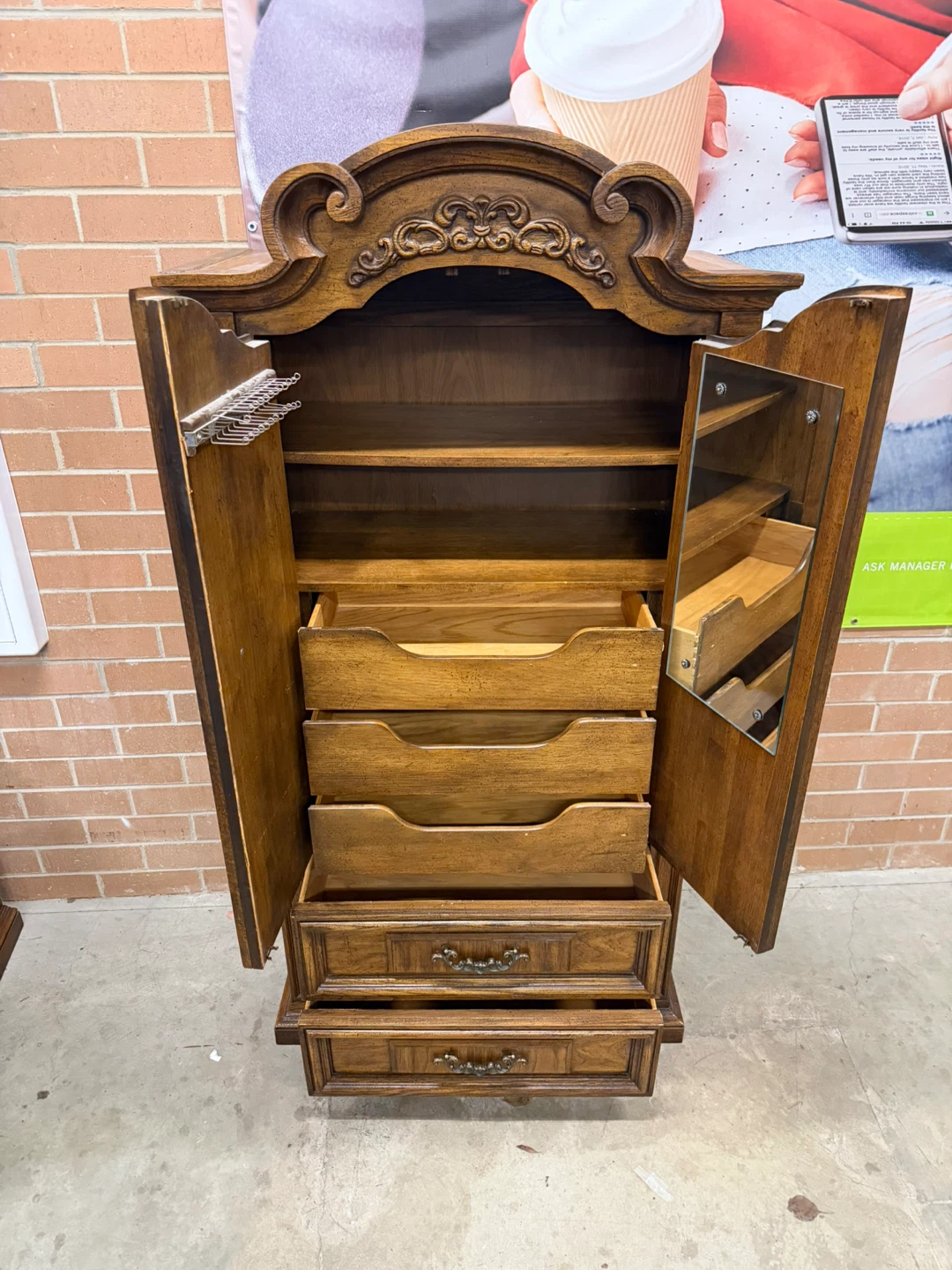 Wooden Armoire with Drawers - photo 4