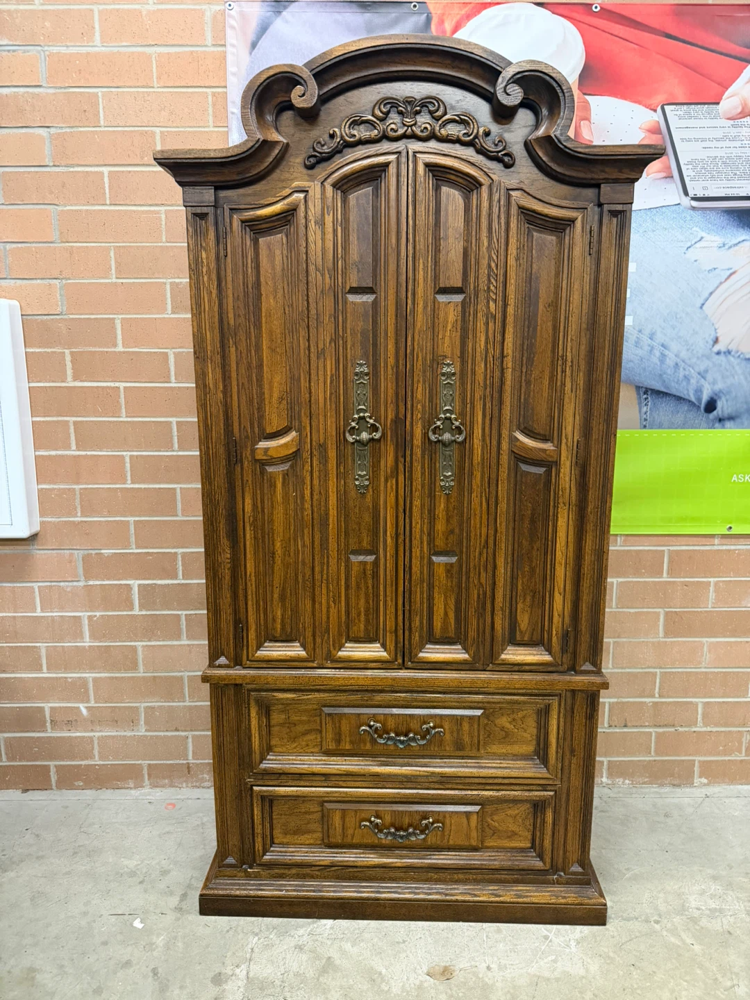 Wooden Armoire with Drawers