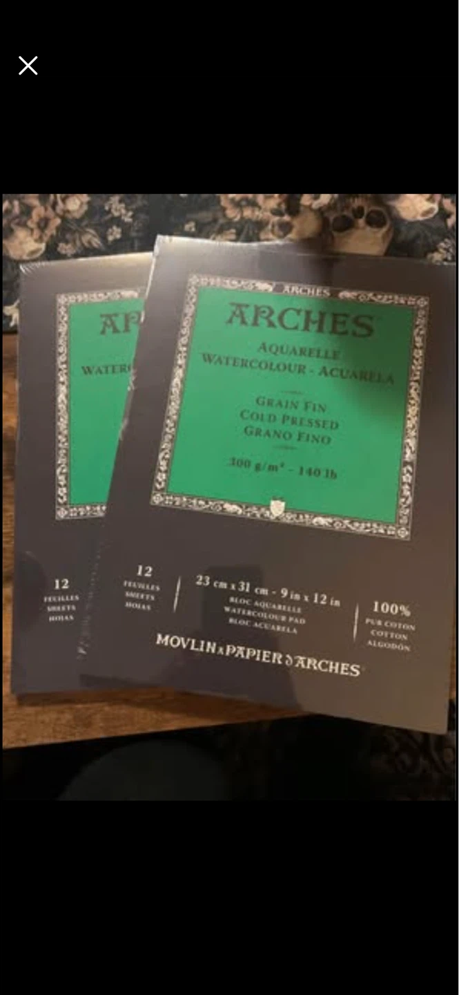 Arches Watercolor Pad lot, Cold Press, 12 Sheet pads - 9x12