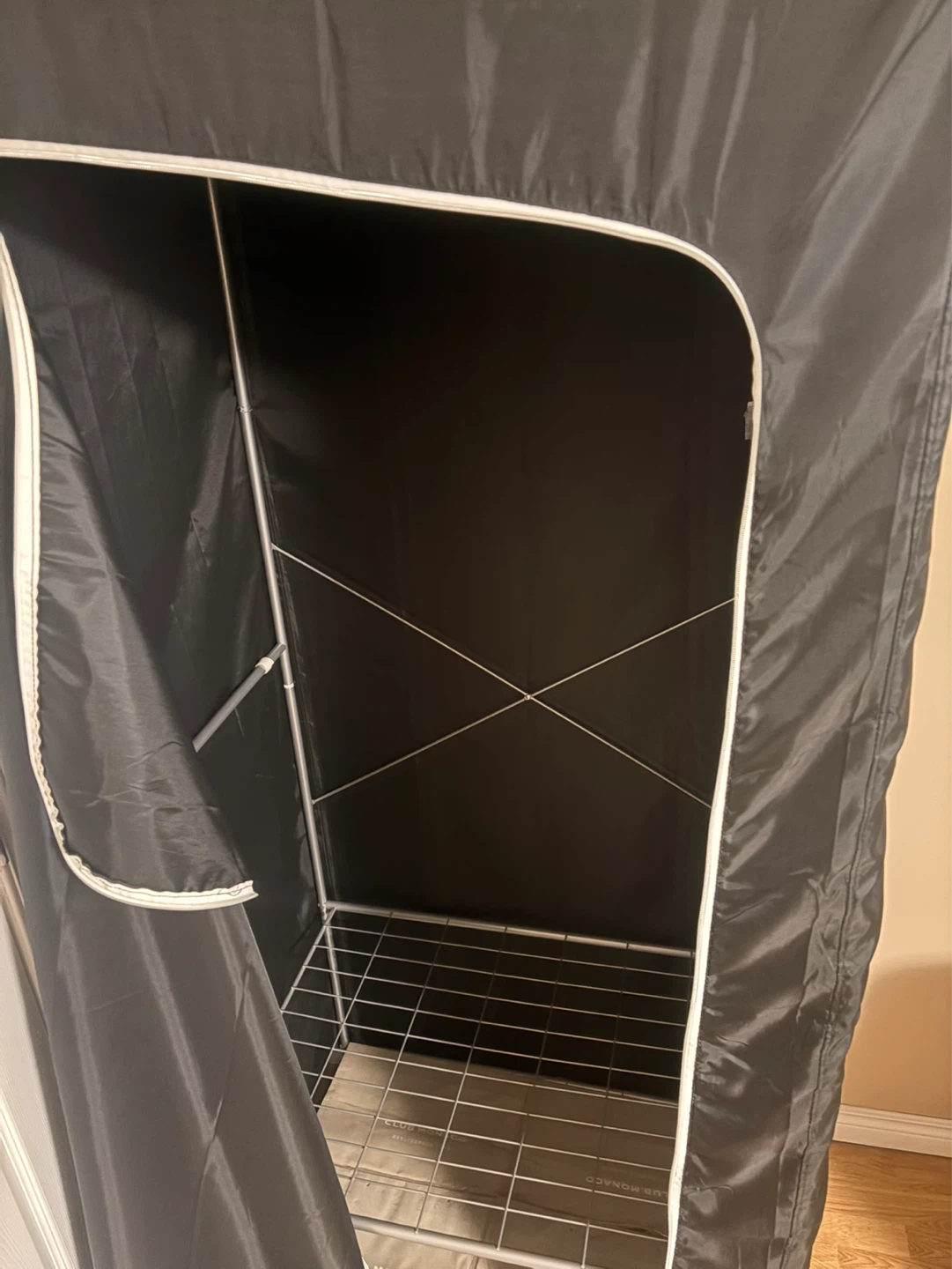 Black Portable Wardrobe Storage Closet - photo 2