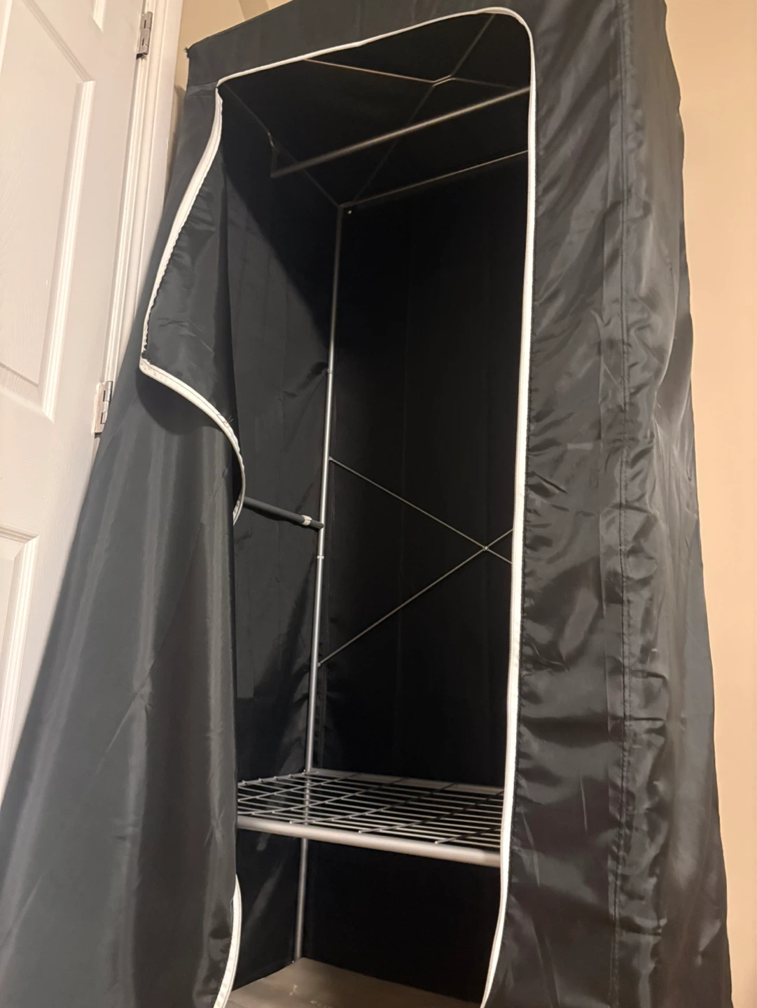 Black Portable Wardrobe Storage Closet - photo 3