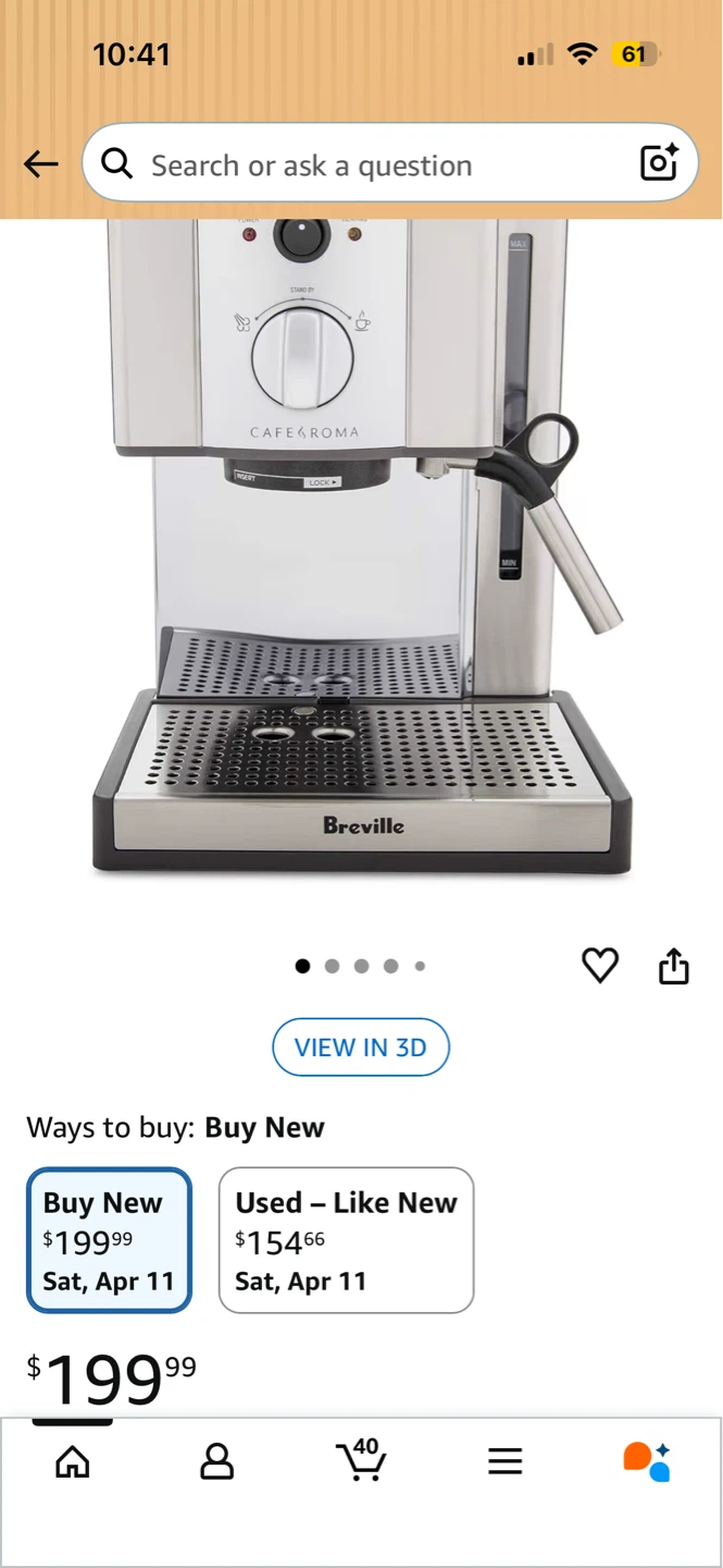 Breville Cafe Roma Espresso Machine - photo 3