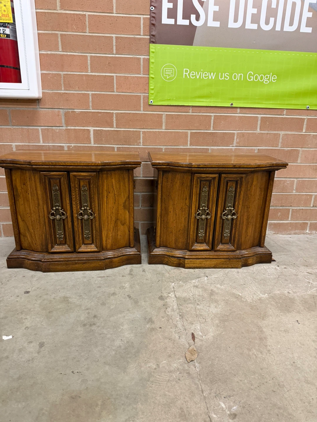 Vintage Wooden Nightstands - Set of 2