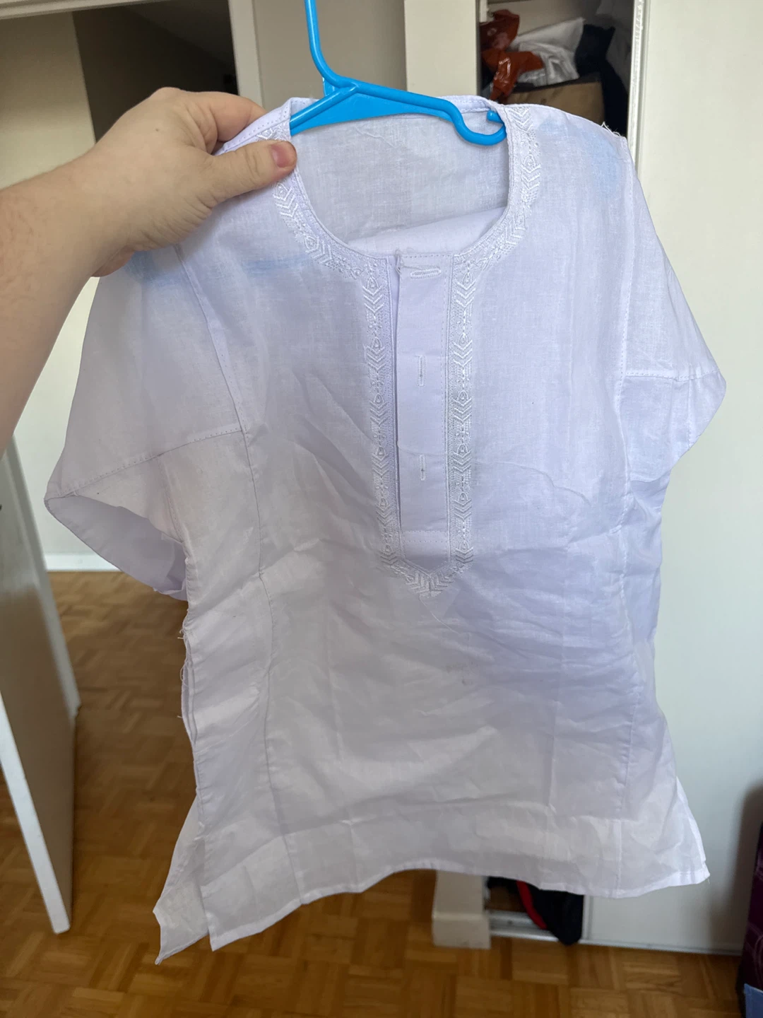 Boys White Embroidered Tunic Shirt - photo 2