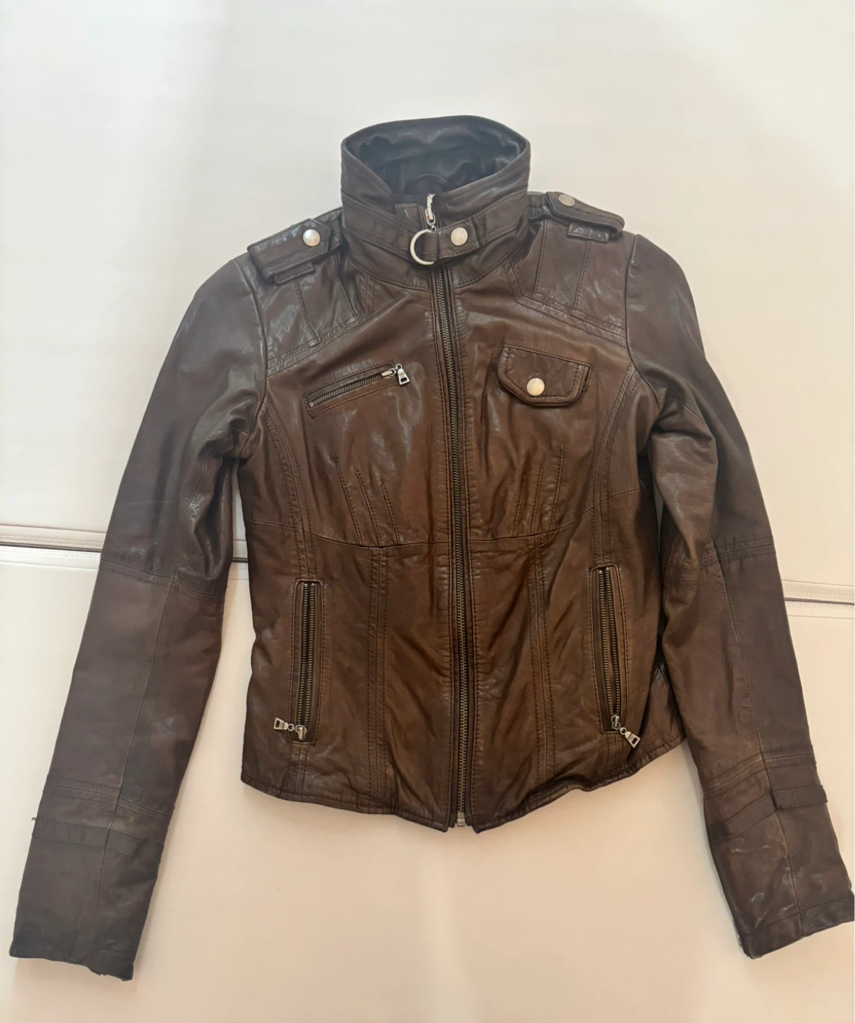 Danier Leather Jacket - Brown - Women Size 4 (UK)