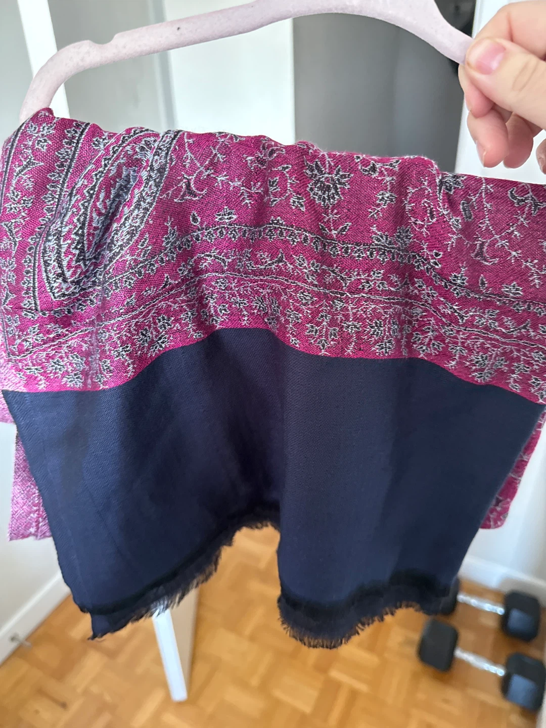 Pink and Blue Paisley Scarf brand new still in wrapping - photo 2
