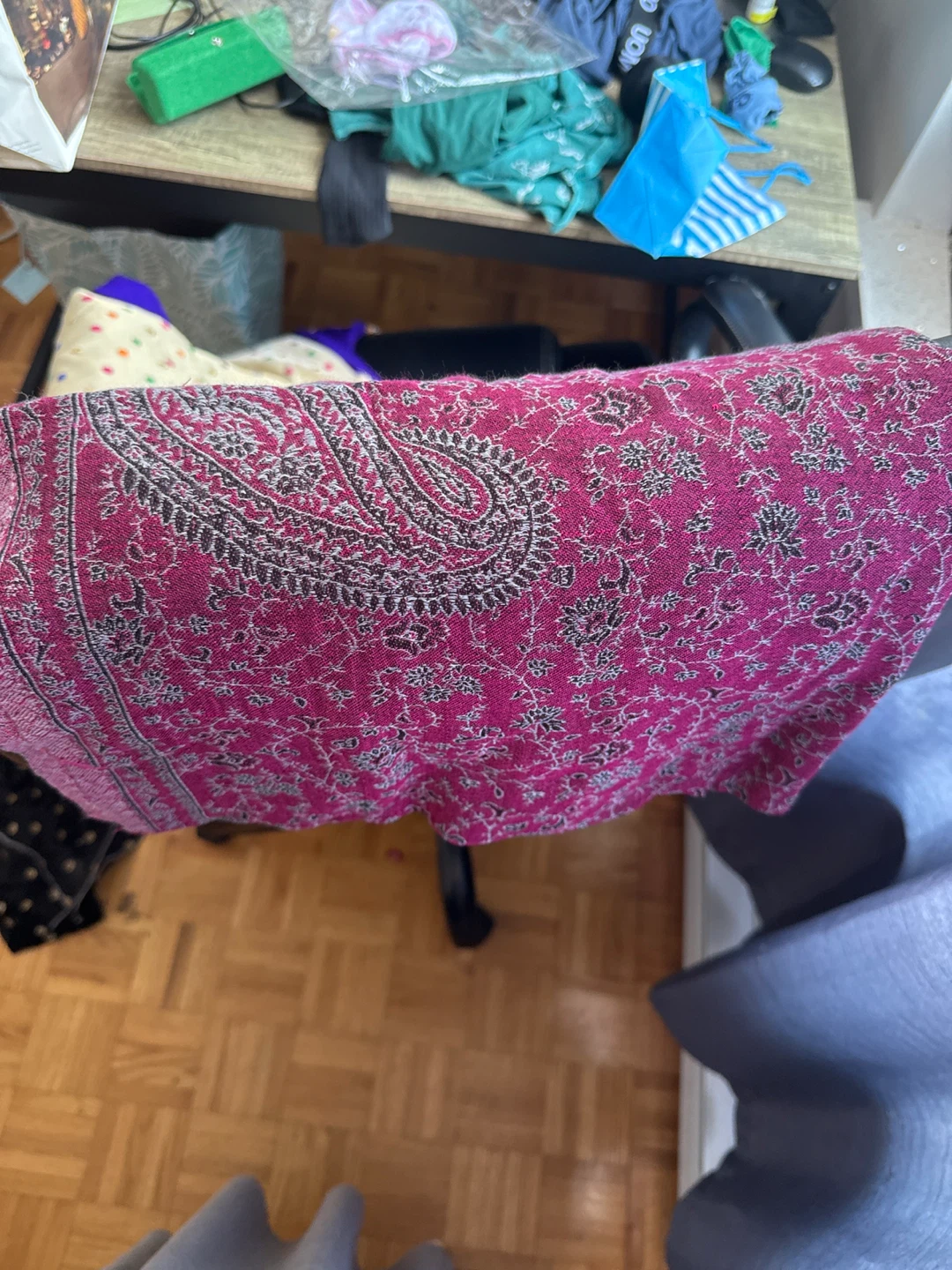 Pink and Blue Paisley Scarf brand new still in wrapping