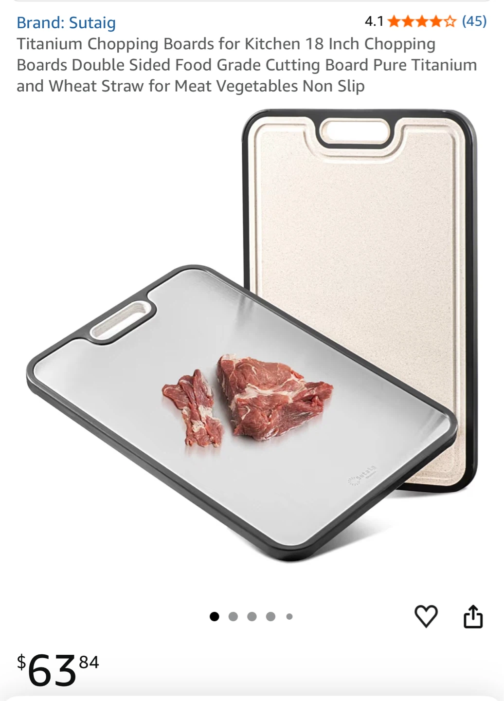Sutaig Titanium & Wheat Straw Double-Sided Cutting Board