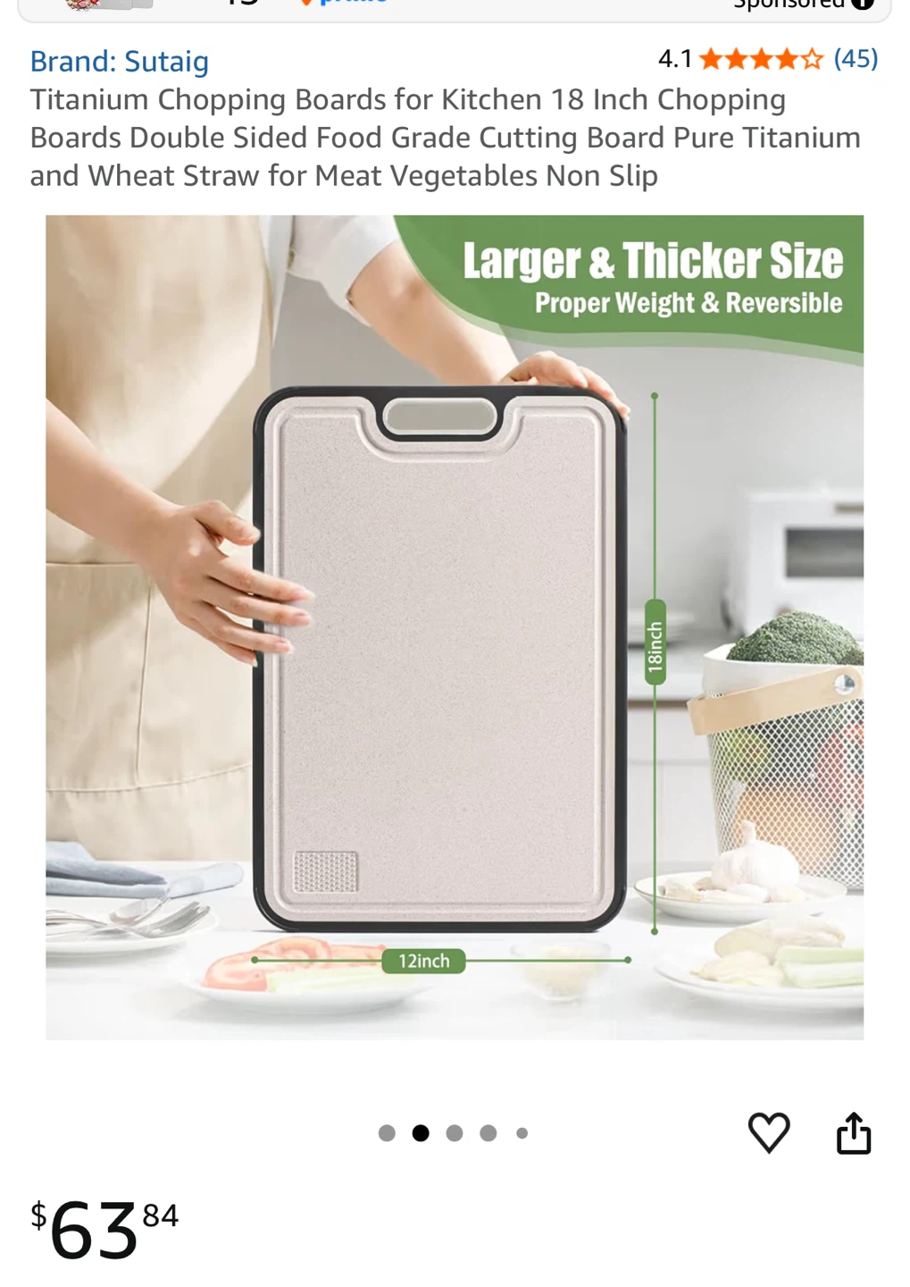Sutaig Titanium & Wheat Straw Double-Sided Cutting Board - photo 2