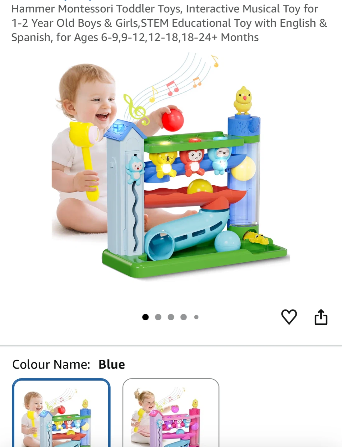 Hammer Montessori Toddler Toy - Blue
