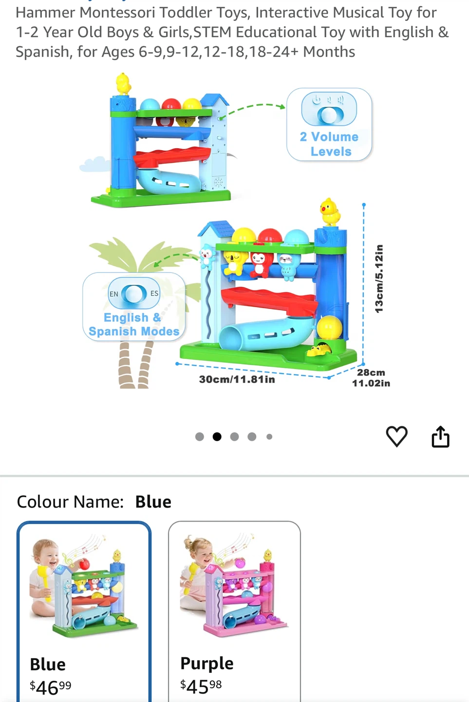 Hammer Montessori Toddler Toy - Blue - photo 2