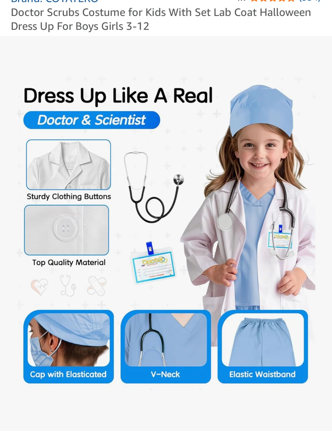 Doctor Scrubs Costume for Kids - photo 3