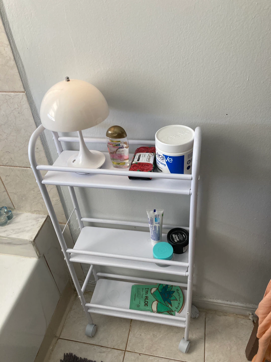 White 3-Tier Rolling Utility Cart