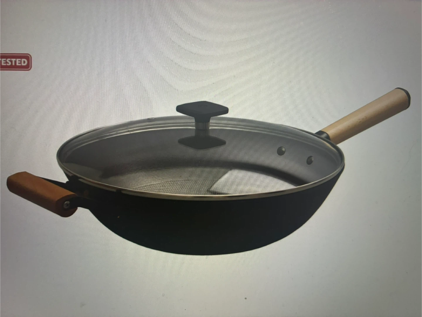 Paderno Cast Iron Wok with Glass Lid - photo 4