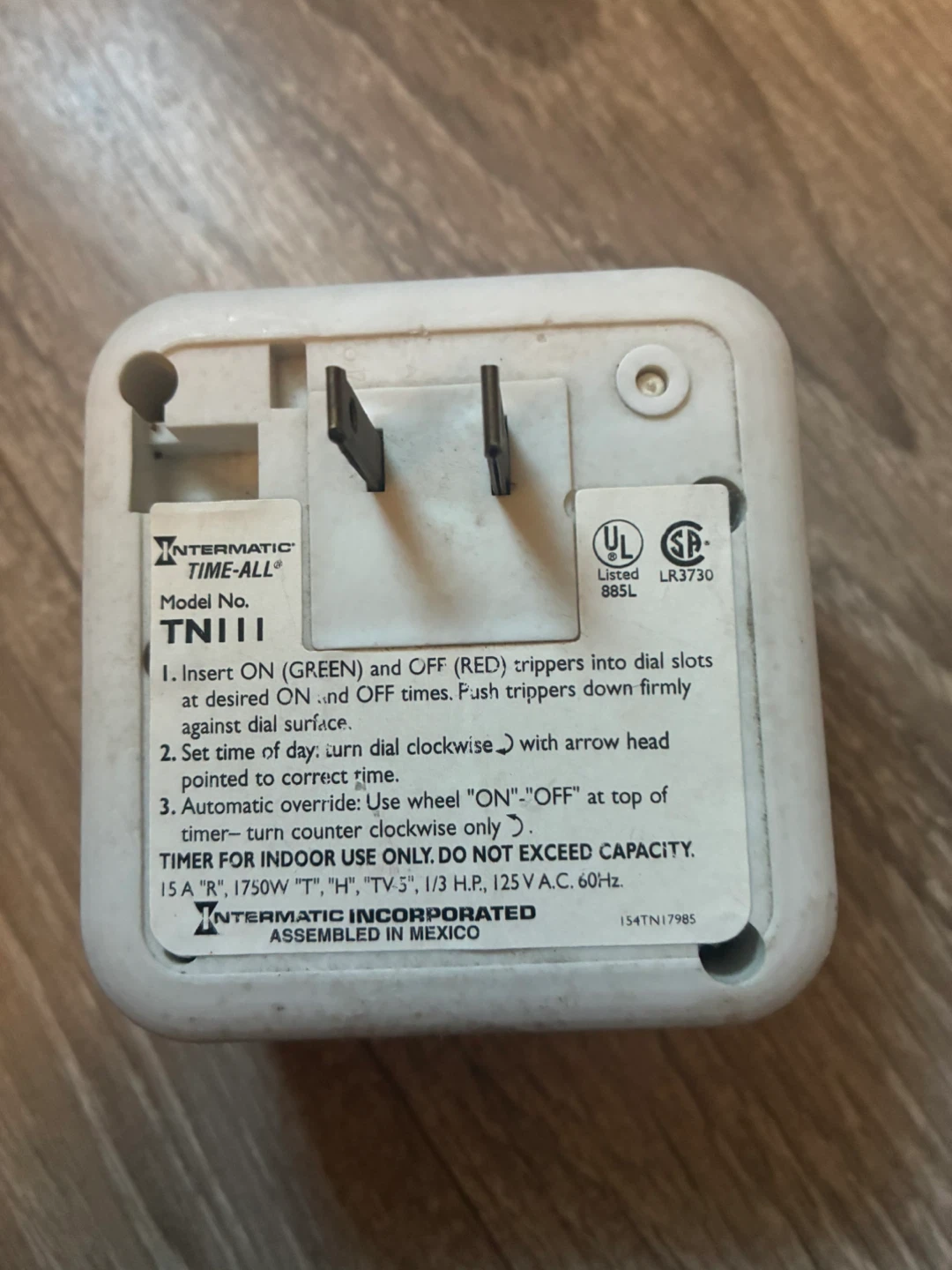 Intermatic Time-All TN111 Plug-In Timer - photo 3
