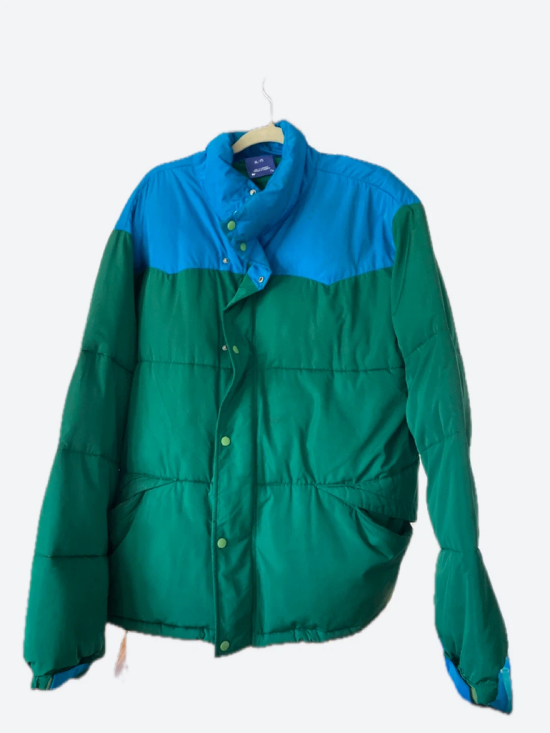 XL Without Walls, Colorblock Puffer Jacket - Green/Blue
