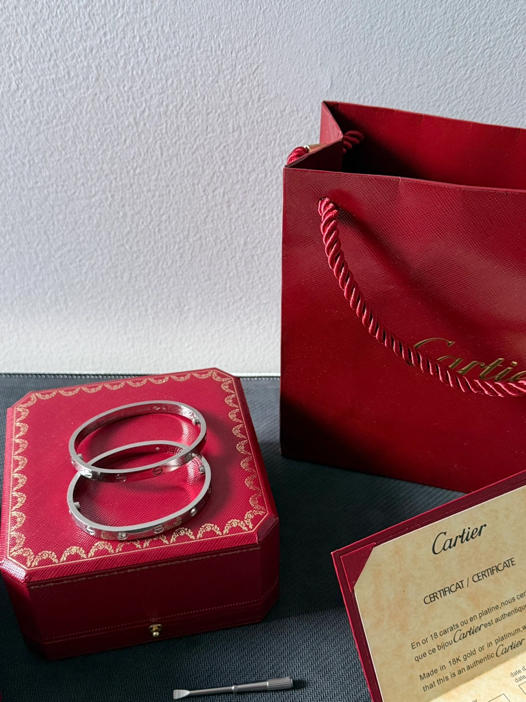Cartier Love Bracelet 18K White Gold Set - photo 3