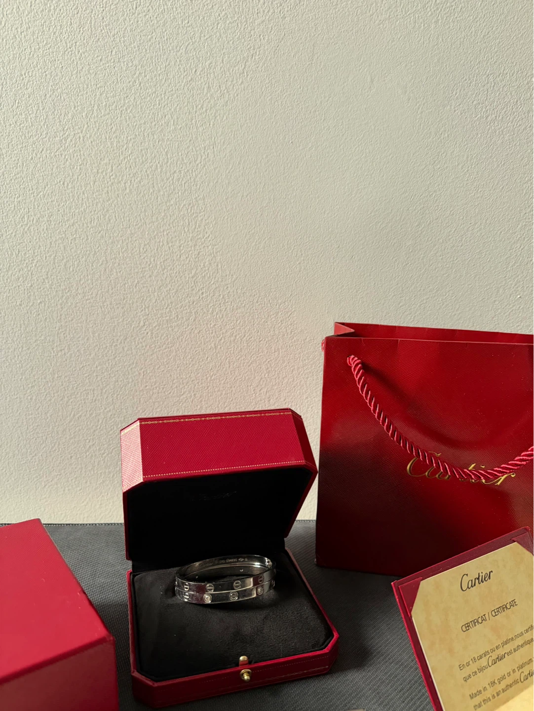 Cartier Love Bracelet 18K White Gold Set