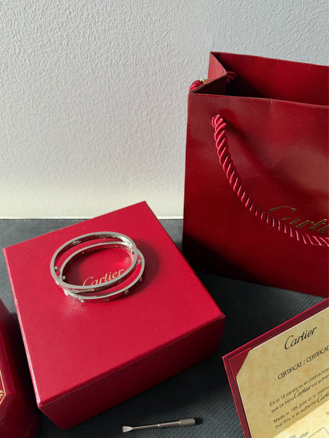 Cartier Love Bracelet 18K White Gold Set - photo 5