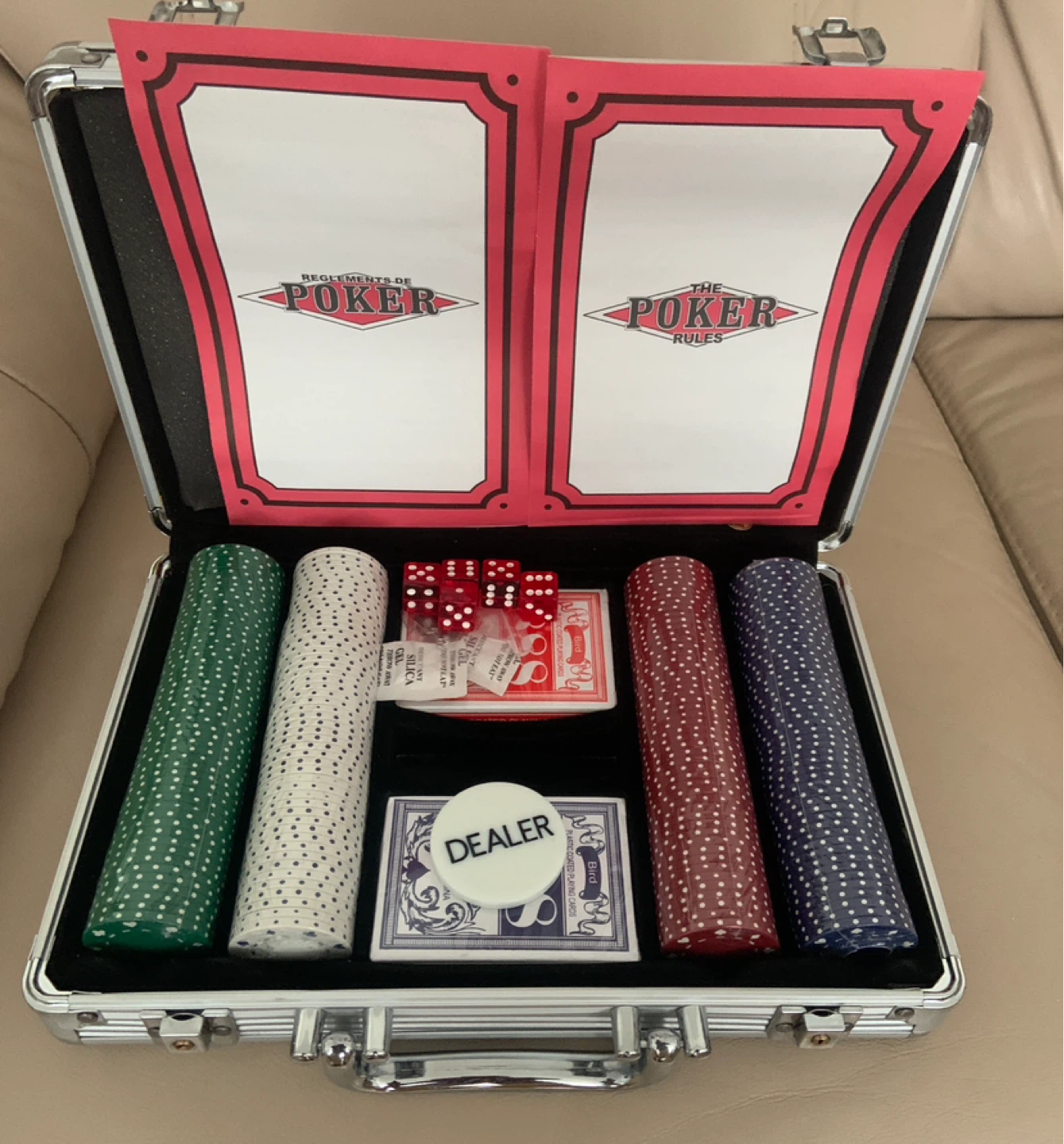Poker Chip Set with Case and Rules