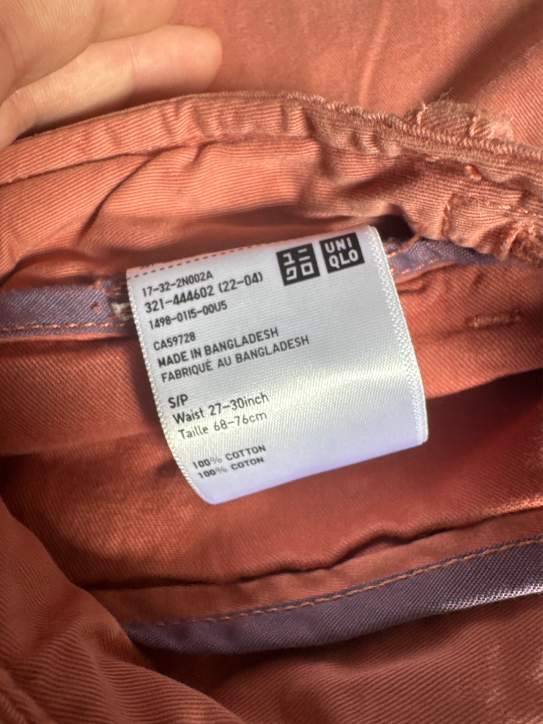 UNIQLO Chino Shorts - Peach - Size S/P - photo 2