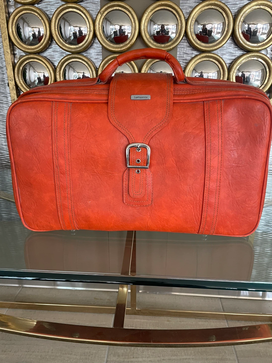 Vintage Samsonite Orange 1970’s  Suitcase