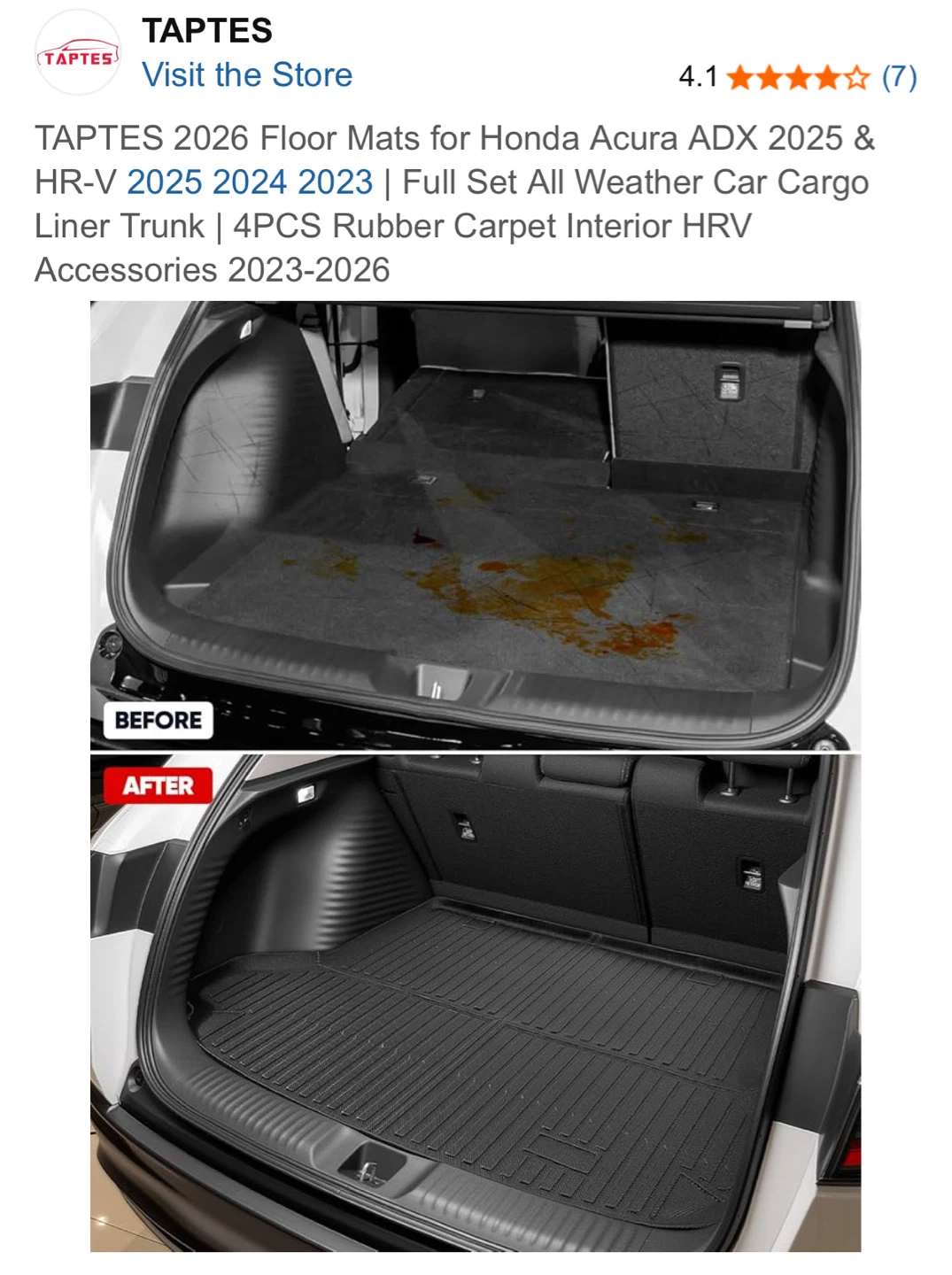 Floor Mats for Honda Acura ADX 2025 & HR-V 2025 2024 2023 | - photo 3