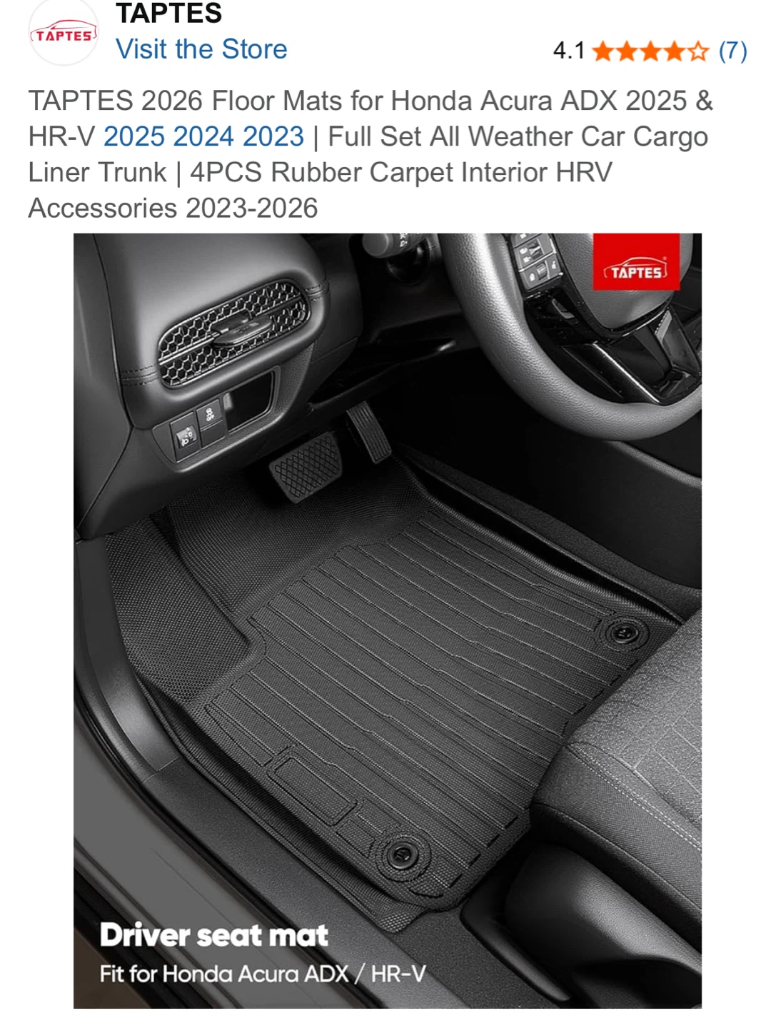 Floor Mats for Honda Acura ADX 2025 & HR-V 2025 2024 2023 | - photo 4