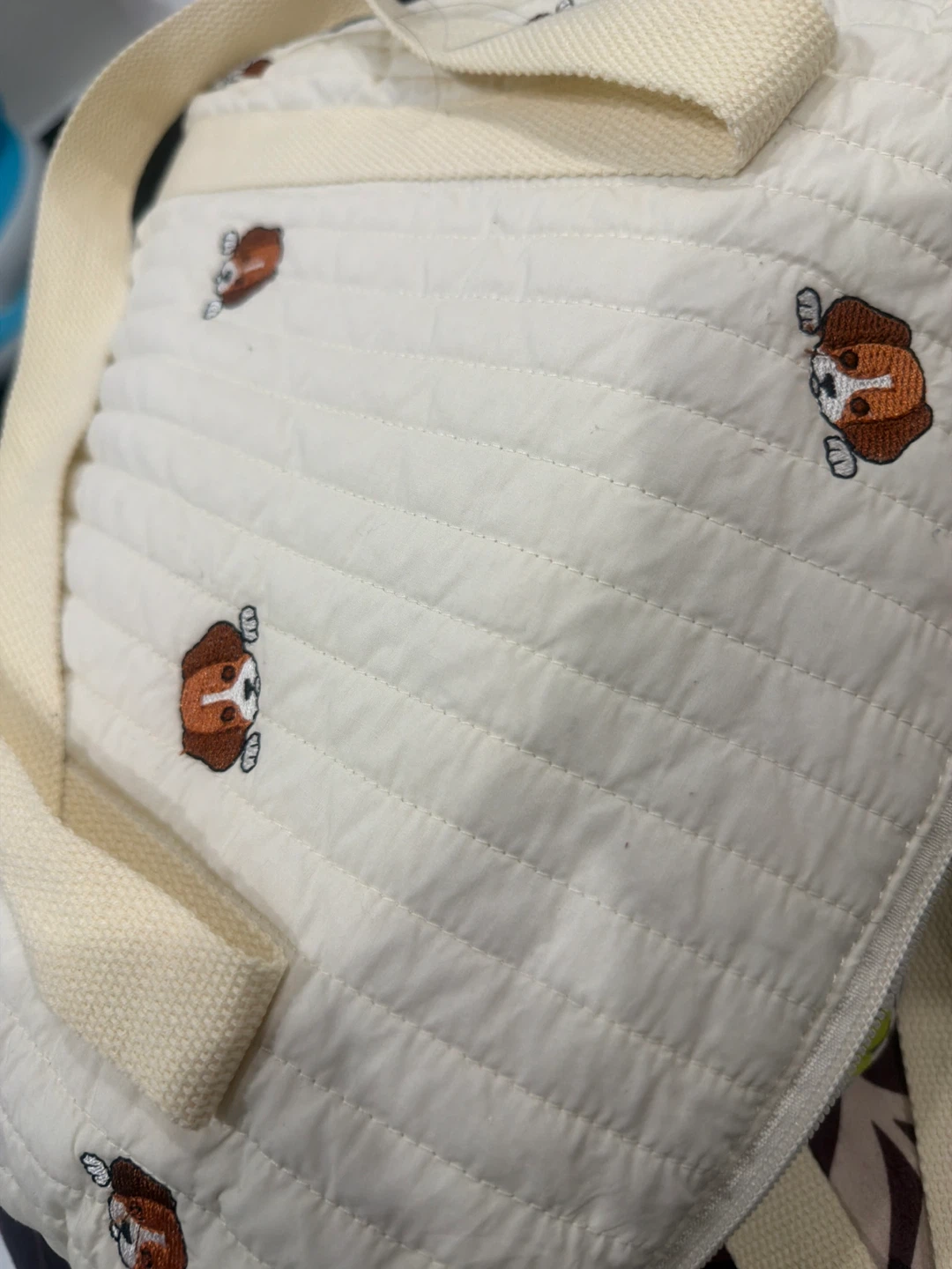 GoBabyMart Quilted Dog Print Tote Bag
