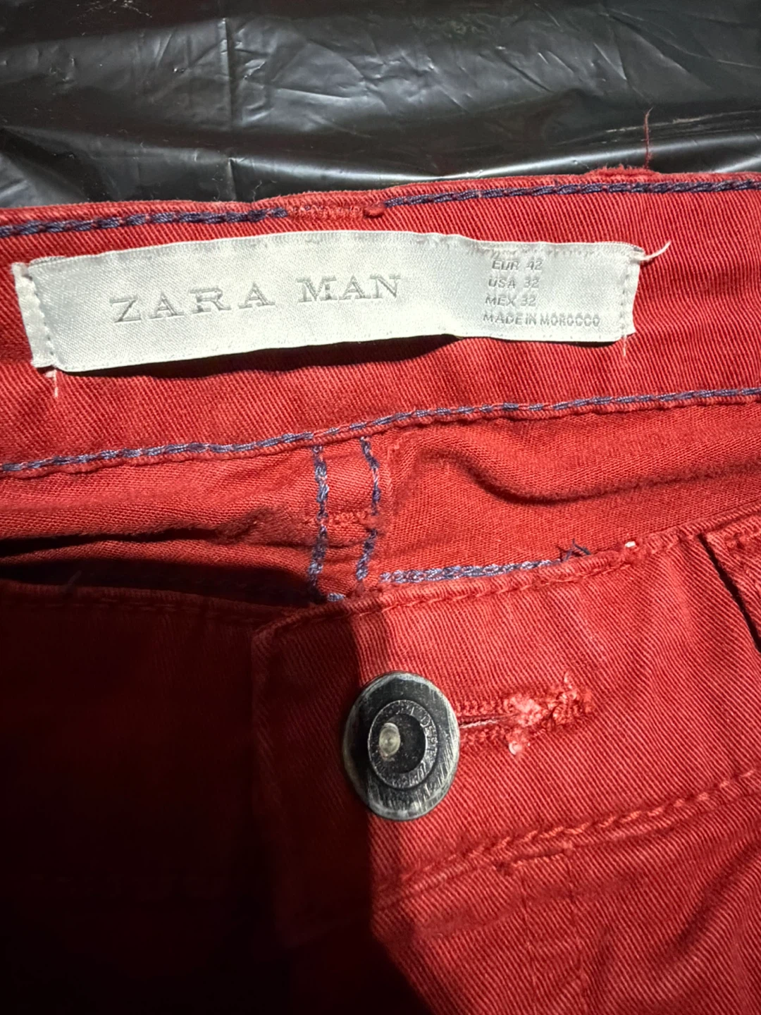 ZARA MAN Red Distressed Skinny Jeans Size 32 - photo 2