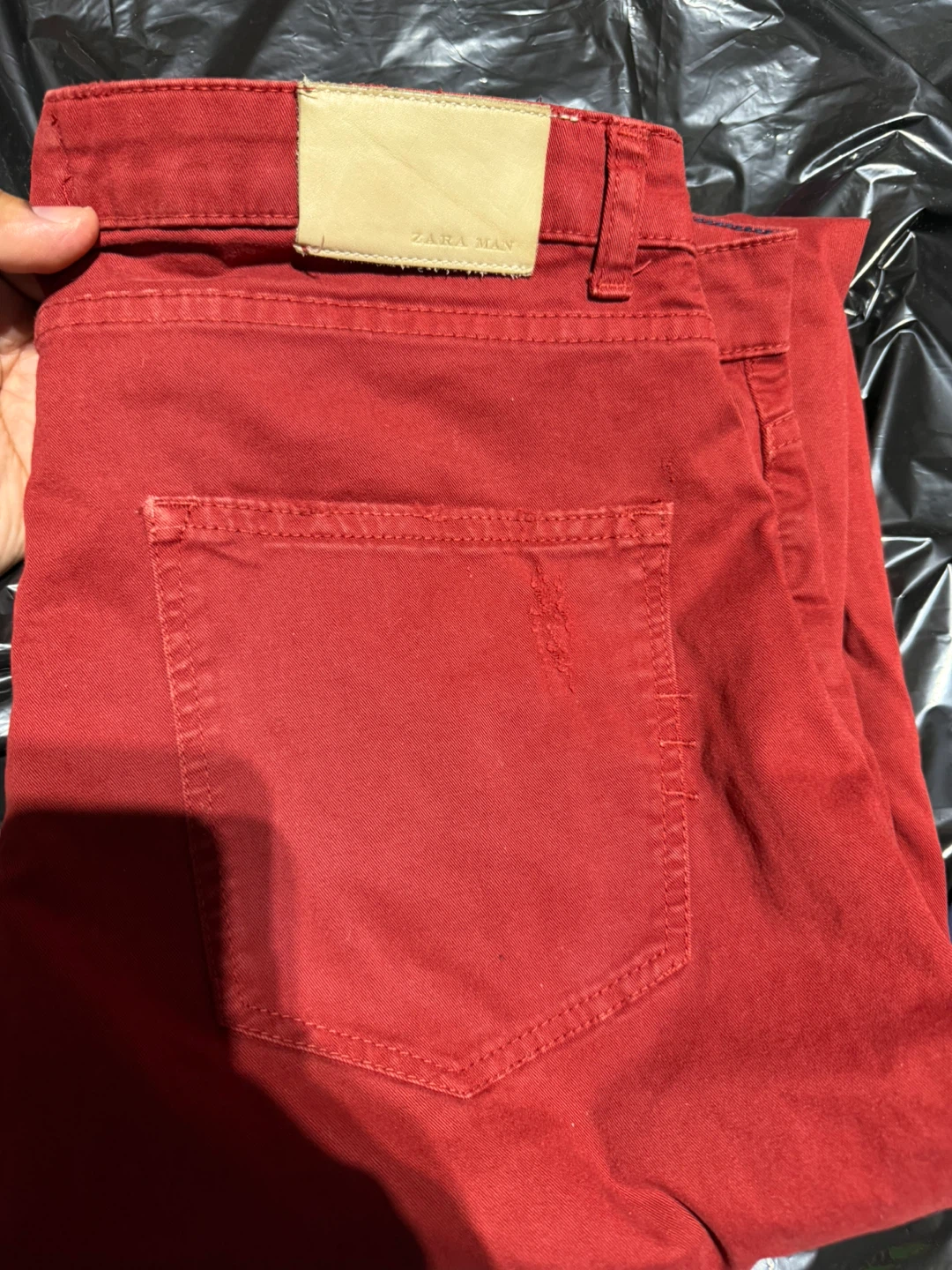 ZARA MAN Red Distressed Skinny Jeans Size 32