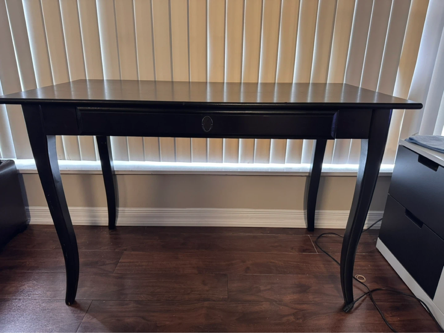 Black Writing Desk with Drawer - photo 3
