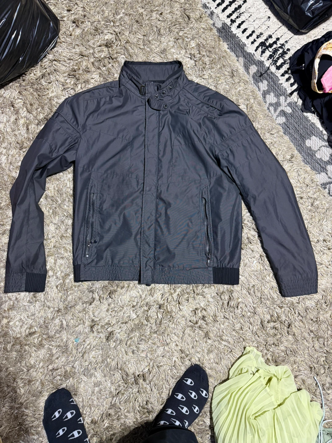 BOSS Hugo Boss Men's Dark Grey Bomber Jacket Size 48