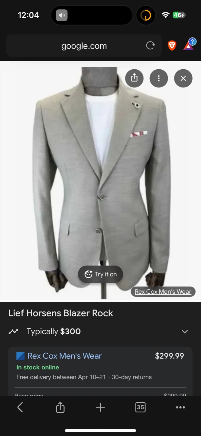 *New* $225 Lief Horsesens Charcoal Blazer - Size 44R - photo 5
