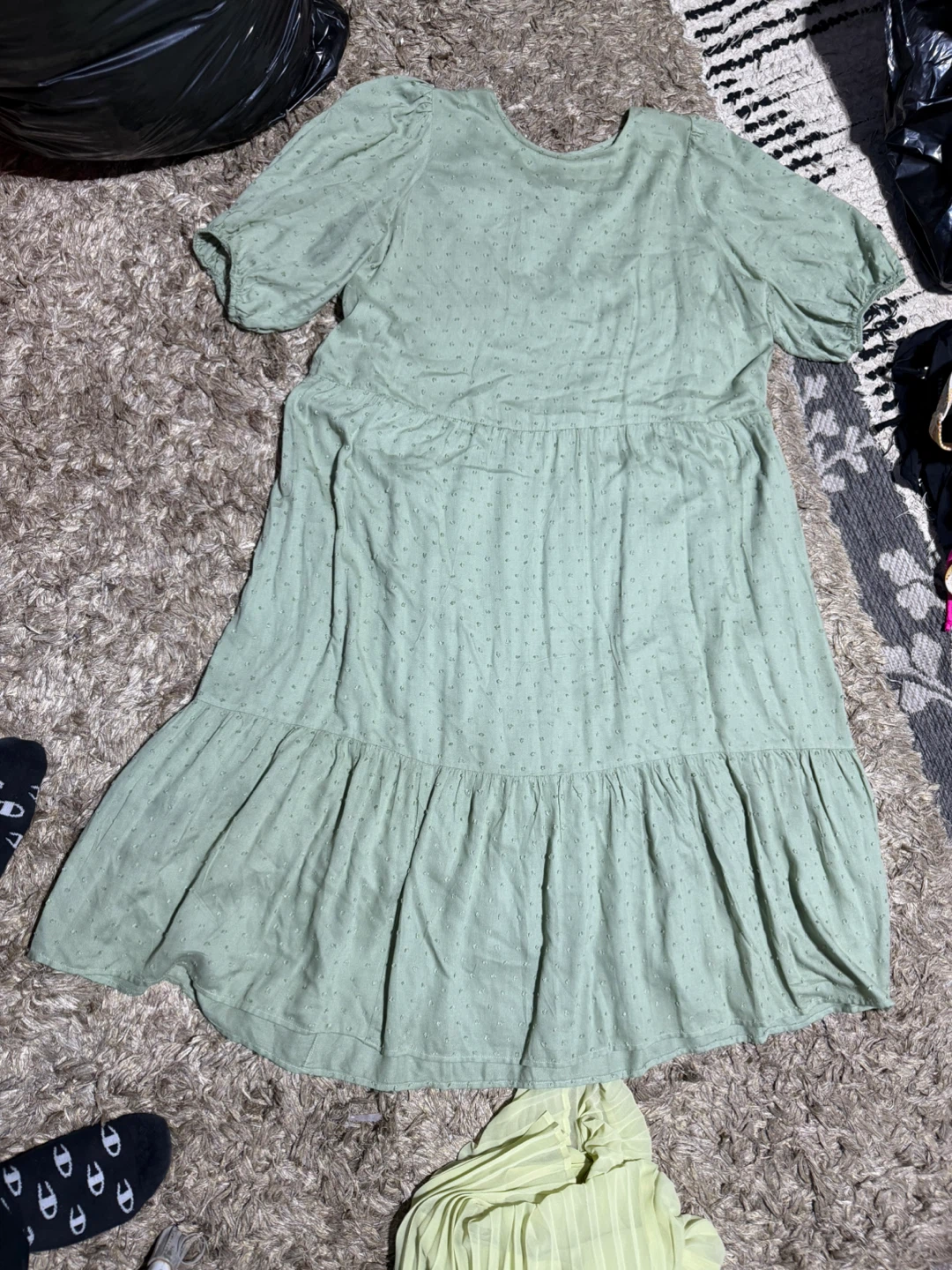 Light Green Textured Dress
