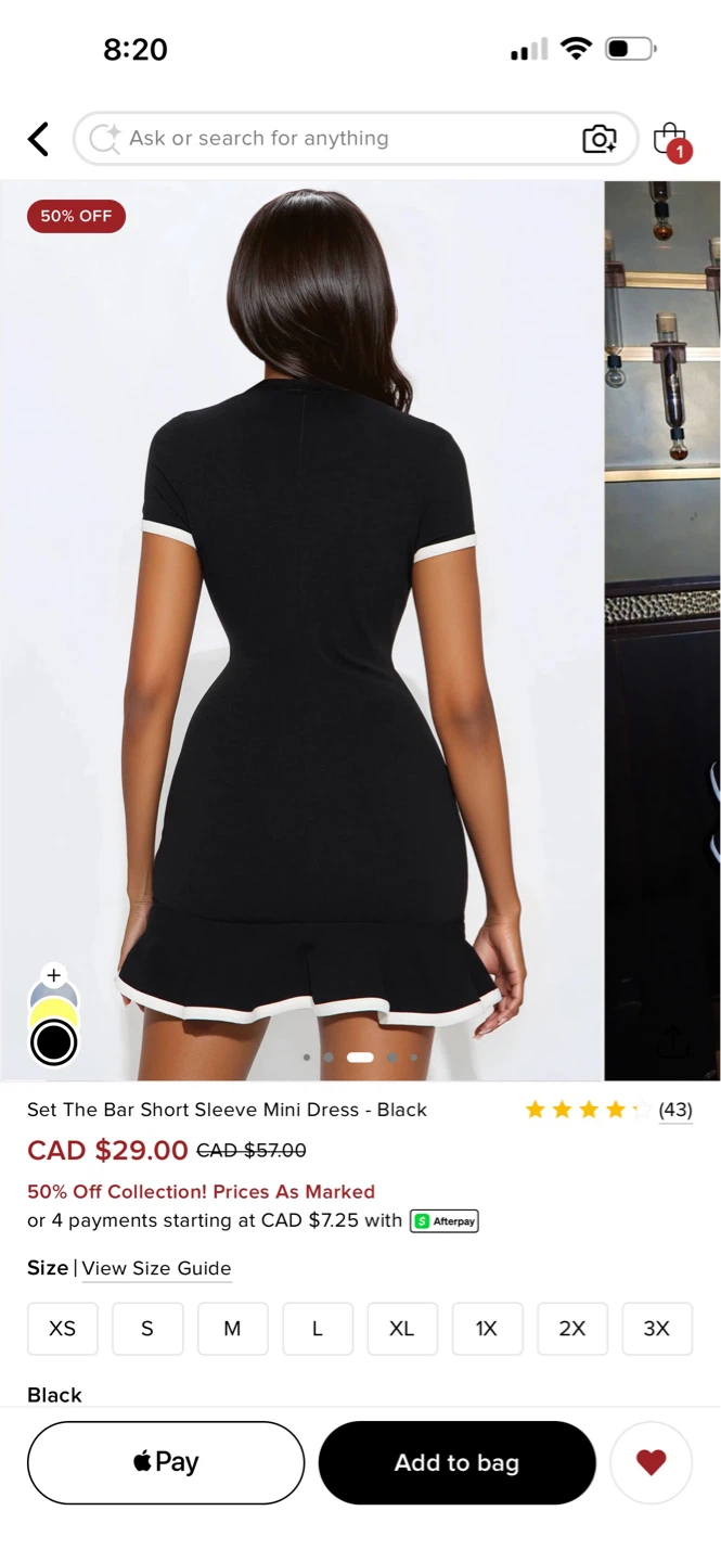 Fashion Nova Short Sleeve Mini Dress - Black - photo 2
