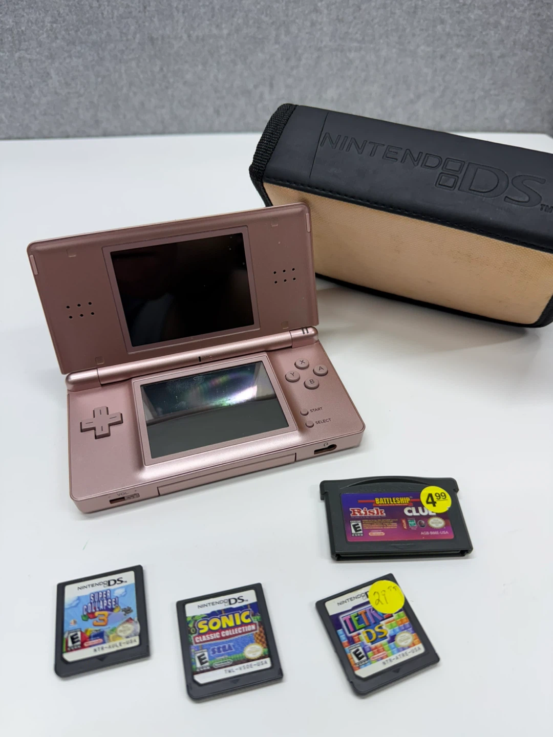 Nintendo DS Lite Rose Gold with Games