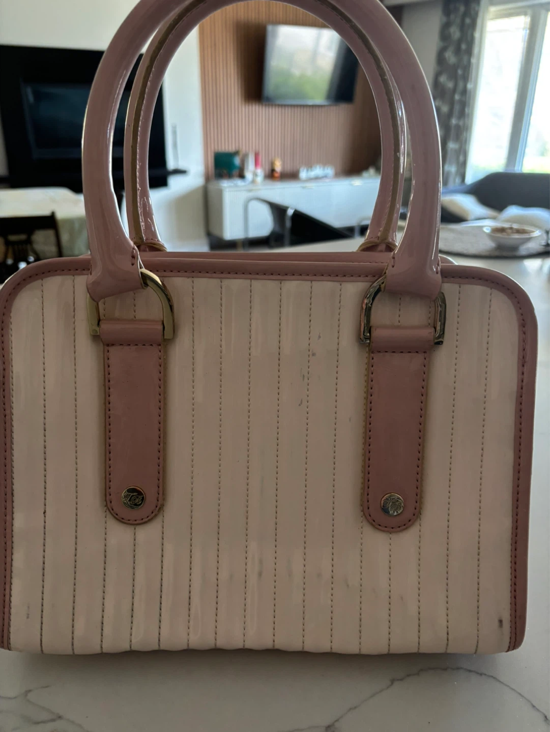 Ted Baker White and Pink Patent Leather Handbag - photo 3