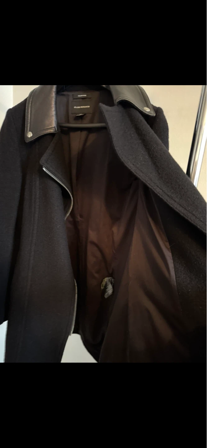 Club Monaco Black Wool  Jacket with Leather Collar - photo 5